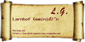 Larnhof Geminián névjegykártya